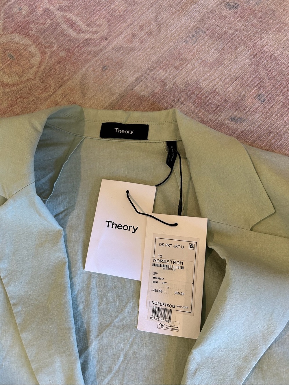 Theory Light Mint Good Wool Blazer & Tailored Shorts Set - Picture 2 of 9
